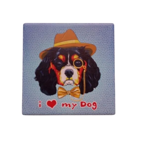 2 Piece Set-I Love MY Dog Coasters, Dog Lovers, Cute Dogs, Square House Coasters - Picture 3 of 5
